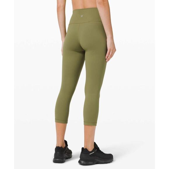 Lululemon Wunder Train High-Rise Crop 21" Bronze Green Size 6 Activewear - Picture 2 of 11